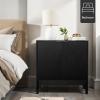 imageBest Choice Products 2Door Modern Storage Cabinet Buffet Sideboard Media Cabinet Cupboard Entryway Accent Table Bookcase wReeded Panels and Adjustable Shelves  WalnutBlack