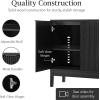 imageBest Choice Products 2Door Modern Storage Cabinet Buffet Sideboard Media Cabinet Cupboard Entryway Accent Table Bookcase wReeded Panels and Adjustable Shelves  WalnutBlack