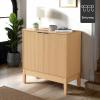 imageBest Choice Products 2Door Modern Storage Cabinet Buffet Sideboard Media Cabinet Cupboard Entryway Accent Table Bookcase wReeded Panels and Adjustable Shelves  WalnutNatural