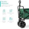 imageBest Choice Products 36in Collapsible Folding Utility Wagon Multipurpose Indoor Outdoor Mobile Cart for Garden Beach Park Shopping w 360Degree Wheels Adjustable Handle 150lb Capacity  Green