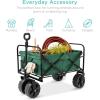 imageBest Choice Products 36in Collapsible Folding Utility Wagon Multipurpose Indoor Outdoor Mobile Cart for Garden Beach Park Shopping w 360Degree Wheels Adjustable Handle 150lb Capacity  Green