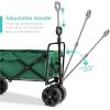 imageBest Choice Products 36in Collapsible Folding Utility Wagon Multipurpose Indoor Outdoor Mobile Cart for Garden Beach Park Shopping w 360Degree Wheels Adjustable Handle 150lb Capacity  Green
