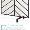 imageBest Choice Products 38x31in Single Panel Handcrafted Wrought Iron Mesh Chevron Fireplace Screen Fire Spark Guard for Living Room Bedroom Dcor wDistressed Antique Finish  GoldSatin Black