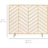 imageBest Choice Products 38x31in Single Panel Handcrafted Wrought Iron Mesh Chevron Fireplace Screen Fire Spark Guard for Living Room Bedroom Dcor wDistressed Antique Finish  GoldGold