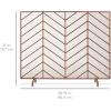 imageBest Choice Products 38x31in Single Panel Handcrafted Wrought Iron Mesh Chevron Fireplace Screen Fire Spark Guard for Living Room Bedroom Dcor wDistressed Antique Finish  GoldCopper