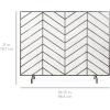 imageBest Choice Products 38x31in Single Panel Handcrafted Wrought Iron Mesh Chevron Fireplace Screen Fire Spark Guard for Living Room Bedroom Dcor wDistressed Antique Finish  GoldPewter