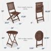 imageBest Choice Products 3Piece Acacia Wood Bistro Set Folding Patio Furniture for Backyard Balcony Deck w 2 Chairs Round Coffee Table Teak Finish  NaturalBrown
