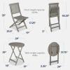 imageBest Choice Products 3Piece Acacia Wood Bistro Set Folding Patio Furniture for Backyard Balcony Deck w 2 Chairs Round Coffee Table Teak Finish  NaturalGrey