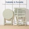 imageBest Choice Products 3Piece Acacia Wood Bistro Set Folding Patio Furniture for Backyard Balcony Deck w 2 Chairs Round Coffee Table Teak Finish  NaturalSage Green