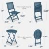 imageBest Choice Products 3Piece Acacia Wood Bistro Set Folding Patio Furniture for Backyard Balcony Deck w 2 Chairs Round Coffee Table Teak Finish  NaturalSlate Blue