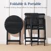 imageBest Choice Products 3Piece Acacia Wood Bistro Set Folding Patio Furniture for Backyard Balcony Deck w 2 Chairs Round Coffee Table Teak Finish  NaturalCharcoal