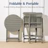 imageBest Choice Products 3Piece Acacia Wood Bistro Set Folding Patio Furniture for Backyard Balcony Deck w 2 Chairs Round Coffee Table Teak Finish  NaturalGrey