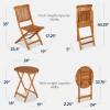 imageBest Choice Products 3Piece Acacia Wood Bistro Set Folding Patio Furniture for Backyard Balcony Deck w 2 Chairs Round Coffee Table Teak Finish  NaturalNatural