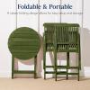 imageBest Choice Products 3Piece Acacia Wood Bistro Set Folding Patio Furniture for Backyard Balcony Deck w 2 Chairs Round Coffee Table Teak Finish  NaturalOlive