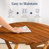 imageBest Choice Products 3Piece Acacia Wood Bistro Set Folding Patio Furniture for Backyard Balcony Deck w 2 Chairs Round Coffee Table Teak Finish  NaturalNatural