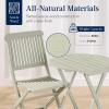 imageBest Choice Products 3Piece Acacia Wood Bistro Set Folding Patio Furniture for Backyard Balcony Deck w 2 Chairs Round Coffee Table Teak Finish  NaturalSage Green