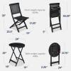imageBest Choice Products 3Piece Acacia Wood Bistro Set Folding Patio Furniture for Backyard Balcony Deck w 2 Chairs Round Coffee Table Teak Finish  NaturalCharcoal