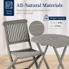 imageBest Choice Products 3Piece Acacia Wood Bistro Set Folding Patio Furniture for Backyard Balcony Deck w 2 Chairs Round Coffee Table Teak Finish  NaturalGrey