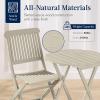 imageBest Choice Products 3Piece Acacia Wood Bistro Set Folding Patio Furniture for Backyard Balcony Deck w 2 Chairs Round Coffee Table Teak Finish  NaturalCream