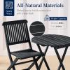 imageBest Choice Products 3Piece Acacia Wood Bistro Set Folding Patio Furniture for Backyard Balcony Deck w 2 Chairs Round Coffee Table Teak Finish  NaturalCharcoal
