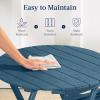 imageBest Choice Products 3Piece Acacia Wood Bistro Set Folding Patio Furniture for Backyard Balcony Deck w 2 Chairs Round Coffee Table Teak Finish  NaturalSlate Blue
