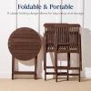 imageBest Choice Products 3Piece Acacia Wood Bistro Set Folding Patio Furniture for Backyard Balcony Deck w 2 Chairs Round Coffee Table Teak Finish  NaturalBrown
