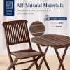 imageBest Choice Products 3Piece Acacia Wood Bistro Set Folding Patio Furniture for Backyard Balcony Deck w 2 Chairs Round Coffee Table Teak Finish  NaturalBrown