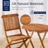 imageBest Choice Products 3Piece Acacia Wood Bistro Set Folding Patio Furniture for Backyard Balcony Deck w 2 Chairs Round Coffee Table Teak Finish  NaturalNatural