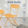 imageBest Choice Products 3Piece Bistro Set Space Saving Folding Design Solid Steel Outdoor Patio Furniture Set w 2 Chairs Bistro Table  SageMarigold