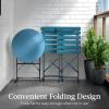 imageBest Choice Products 3Piece Bistro Set Space Saving Folding Design Solid Steel Outdoor Patio Furniture Set w 2 Chairs Bistro Table  SagePeacock Blue
