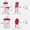 imageBest Choice Products 3Piece Bistro Set Space Saving Folding Design Solid Steel Outdoor Patio Furniture Set w 2 Chairs Bistro Table  SageRed
