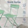 imageBest Choice Products 3Piece Bistro Set Space Saving Folding Design Solid Steel Outdoor Patio Furniture Set w 2 Chairs Bistro Table  SageSage