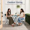 imageBest Choice Products 3Piece Bistro Set Space Saving Folding Design Solid Steel Outdoor Patio Furniture Set w 2 Chairs Bistro Table  SageSand