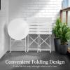 imageBest Choice Products 3Piece Bistro Set Space Saving Folding Design Solid Steel Outdoor Patio Furniture Set w 2 Chairs Bistro Table  SageWhite