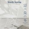 imageBest Choice Products 3Piece Bistro Set Space Saving Folding Design Solid Steel Outdoor Patio Furniture Set w 2 Chairs Bistro Table  SageWhite