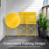 imageBest Choice Products 3Piece Bistro Set Space Saving Folding Design Solid Steel Outdoor Patio Furniture Set w 2 Chairs Bistro Table  SageYellow
