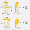 imageBest Choice Products 3Piece Bistro Set Space Saving Folding Design Solid Steel Outdoor Patio Furniture Set w 2 Chairs Bistro Table  SageYellow