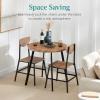 imageBest Choice Products 3Piece MidCentury Modern Round Dining Set Space Saving Dinette for Kitchen Dining Room Small Space wMetal Legs  BrownBrown