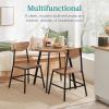 imageBest Choice Products 3Piece MidCentury Modern Round Dining Set Space Saving Dinette for Kitchen Dining Room Small Space wMetal Legs  BrownBrown