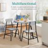 imageBest Choice Products 3Piece MidCentury Modern Round Dining Set Space Saving Dinette for Kitchen Dining Room Small Space wMetal Legs  BrownGrey