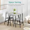 imageBest Choice Products 3Piece MidCentury Modern Round Dining Set Space Saving Dinette for Kitchen Dining Room Small Space wMetal Legs  BrownGrey