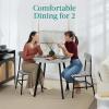 imageBest Choice Products 3Piece MidCentury Modern Round Dining Set Space Saving Dinette for Kitchen Dining Room Small Space wMetal Legs  BrownGrey