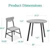 imageBest Choice Products 3Piece MidCentury Modern Round Dining Set Space Saving Dinette for Kitchen Dining Room Small Space wMetal Legs  BrownGrey