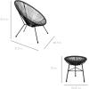 imageBest Choice Products 3Piece Outdoor Acapulco AllWeather Patio Conversation Bistro Set wPlastic Rope Glass Top Table and 2 Chairs  NaturalBlack