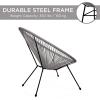 imageBest Choice Products 3Piece Outdoor Acapulco AllWeather Patio Conversation Bistro Set wPlastic Rope Glass Top Table and 2 Chairs  NaturalGrey