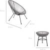imageBest Choice Products 3Piece Outdoor Acapulco AllWeather Patio Conversation Bistro Set wPlastic Rope Glass Top Table and 2 Chairs  NaturalGrey