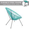 imageBest Choice Products 3Piece Outdoor Acapulco AllWeather Patio Conversation Bistro Set wPlastic Rope Glass Top Table and 2 Chairs  NaturalLight Blue