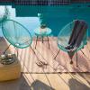 imageBest Choice Products 3Piece Outdoor Acapulco AllWeather Patio Conversation Bistro Set wPlastic Rope Glass Top Table and 2 Chairs  NaturalLight Blue