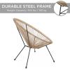 imageBest Choice Products 3Piece Outdoor Acapulco AllWeather Patio Conversation Bistro Set wPlastic Rope Glass Top Table and 2 Chairs  NaturalNatural