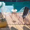 imageBest Choice Products 3Piece Outdoor Acapulco AllWeather Patio Conversation Bistro Set wPlastic Rope Glass Top Table and 2 Chairs  NaturalNatural